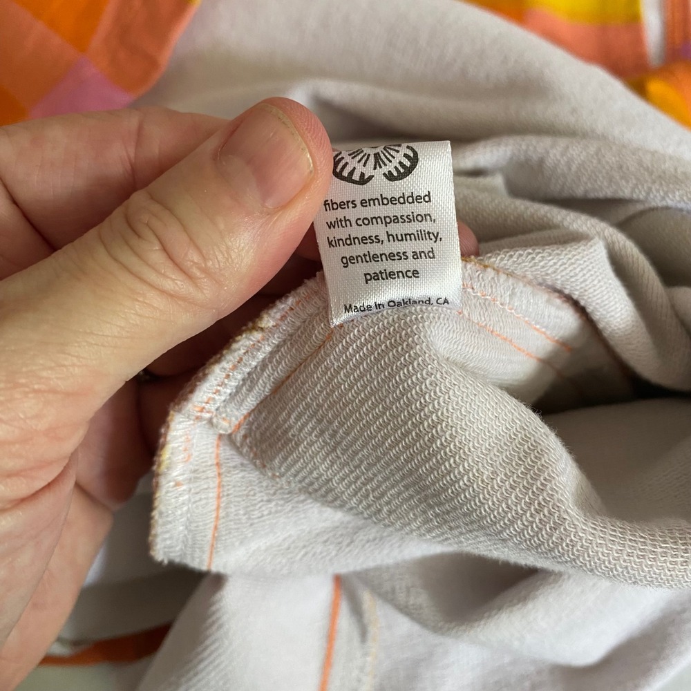 Lesley Evers Large Orange Pink Plaid Sleeveless Shift Dress Collared Retro - Picture 7 of 7